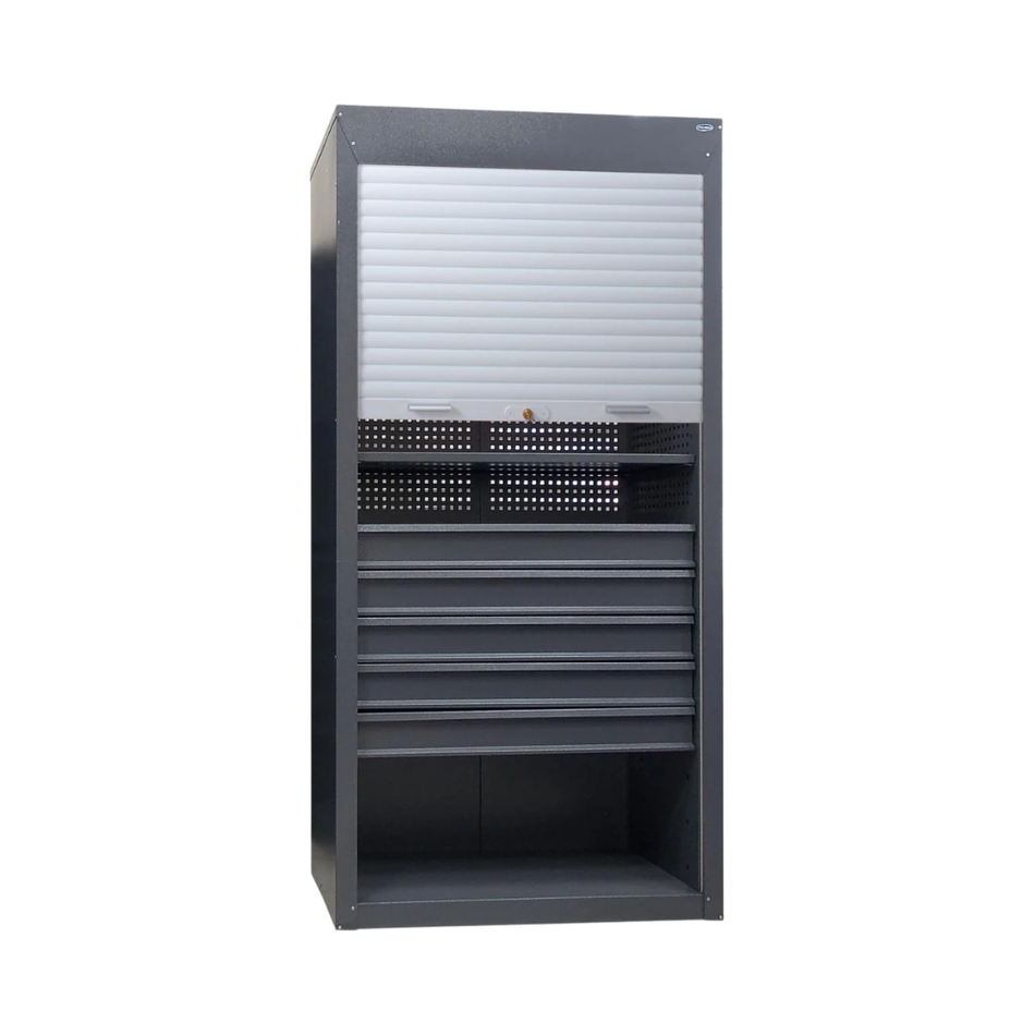 Heavy-Duty Steel Tool Cabinet with Tambour Door – Drawers & Shelves - 2100(H) x 1045(W) x 500(D) MM