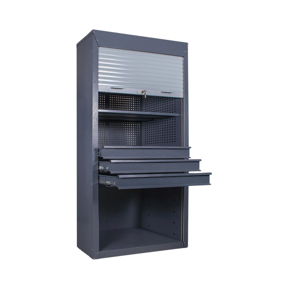 Heavy-Duty Steel Tool Cabinet with Tambour Door – Drawers, Shelves & Pegboard Storage - 2100(H) x 1045(W) x 500(D) MM