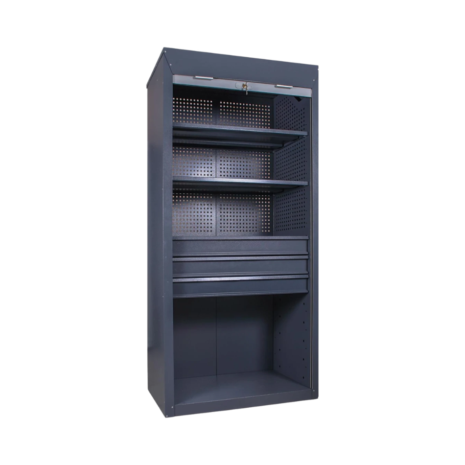 Heavy-Duty Steel Tool Cabinet with Tambour Door – Drawers, Shelves & Pegboard Storage - 2100(H) x 1045(W) x 500(D) MM