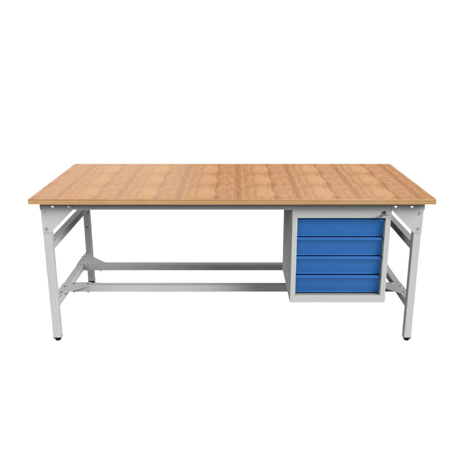Heavy Duty Storage Workbench 2000/1500 x 900 – With One Storage Cabinets - Plywood Top Table