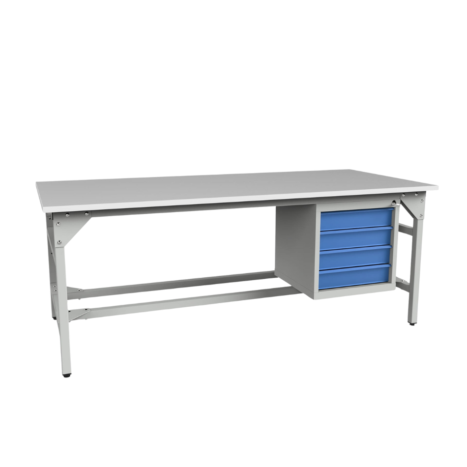 Heavy Duty Storage Workbench 2000/1500 x 900 – With one Storage Cabinets - Laminated Board Top Table