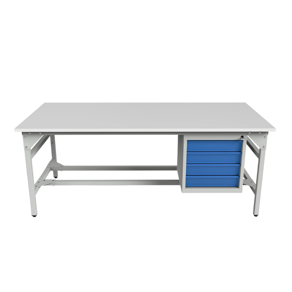 Heavy Duty Storage Workbench 2000/1500 x 900 – With one Storage Cabinets - Laminated Board Top Table