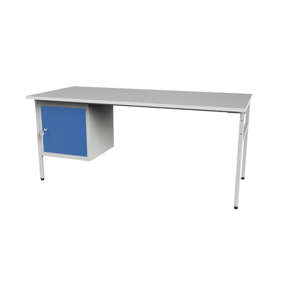 Heavy Duty Workbench with Cabinet – Laminated Board Top Table – Industrial Workbench