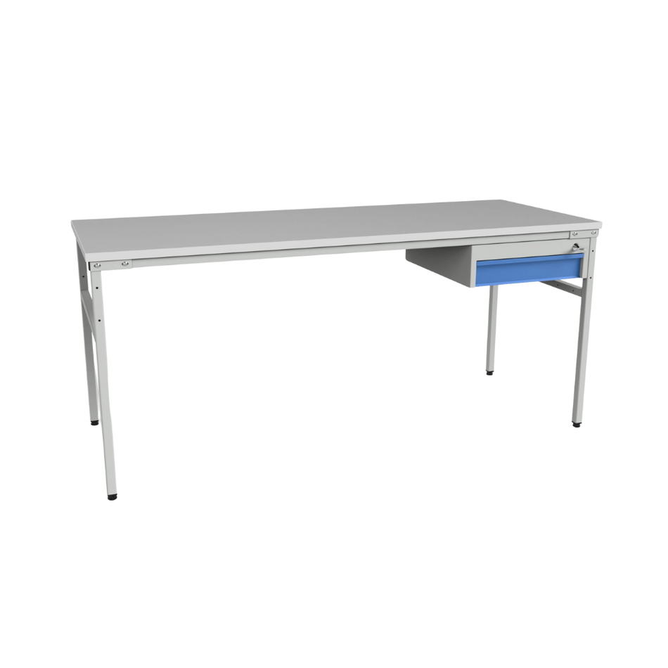 Heavy Duty Workbench with Single Drawer – Laminated Board Top Table – Industrial Workbench