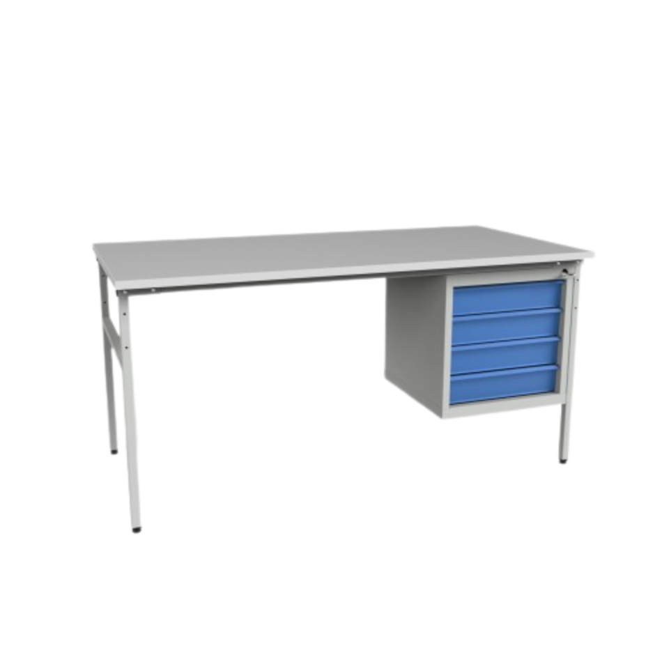 Heavy Duty Workbench with Four Drawers – Laminated Board Top Table – Industrial Workbench