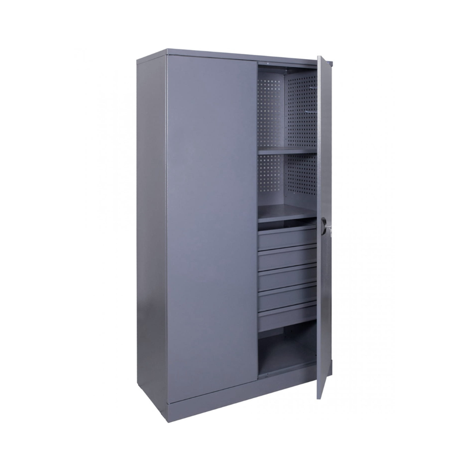 Heavy Duty Lockable Workshop Cabinet with 2 Shelves & Drawers – Industrial Storage Solution
