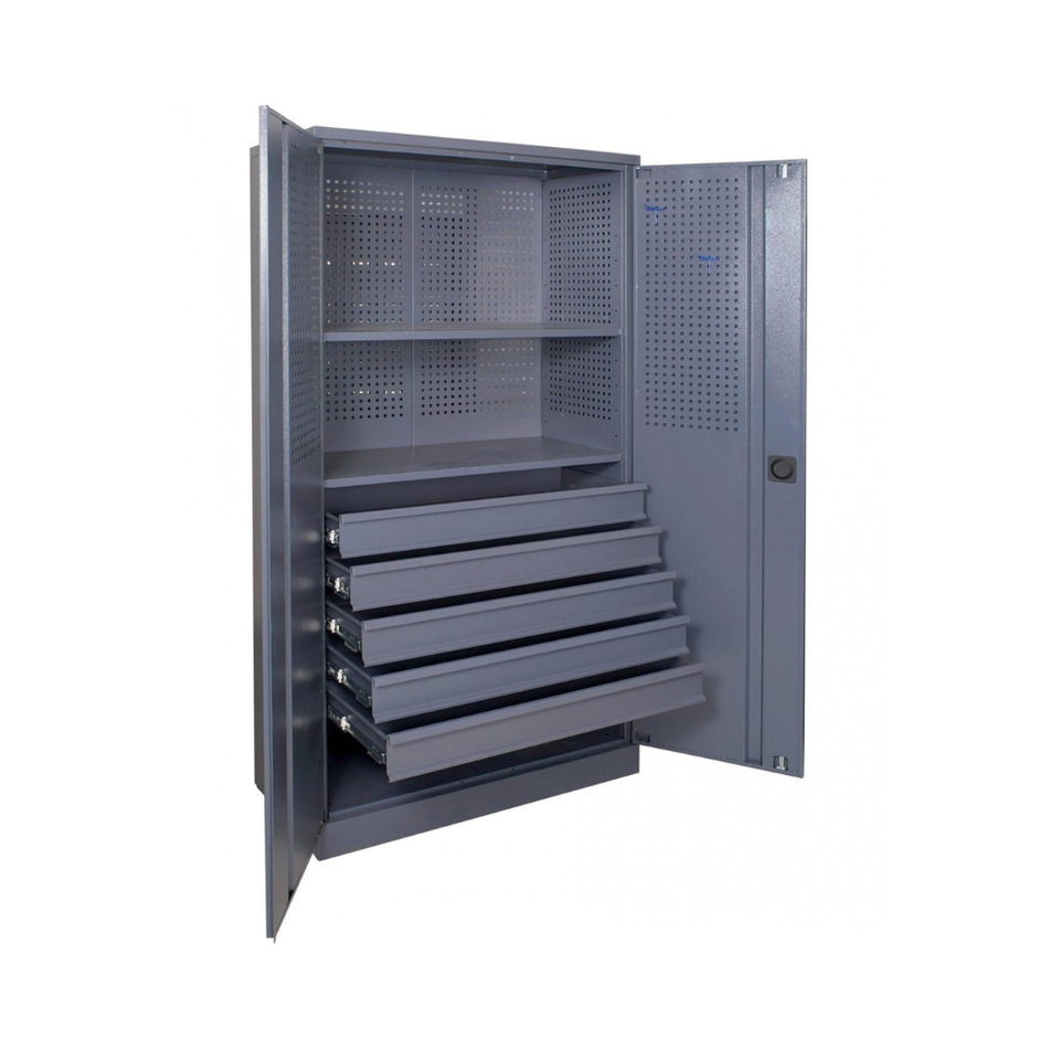 Heavy Duty Lockable Workshop Cabinet with 2 Shelves & Drawers – Industrial Storage Solution