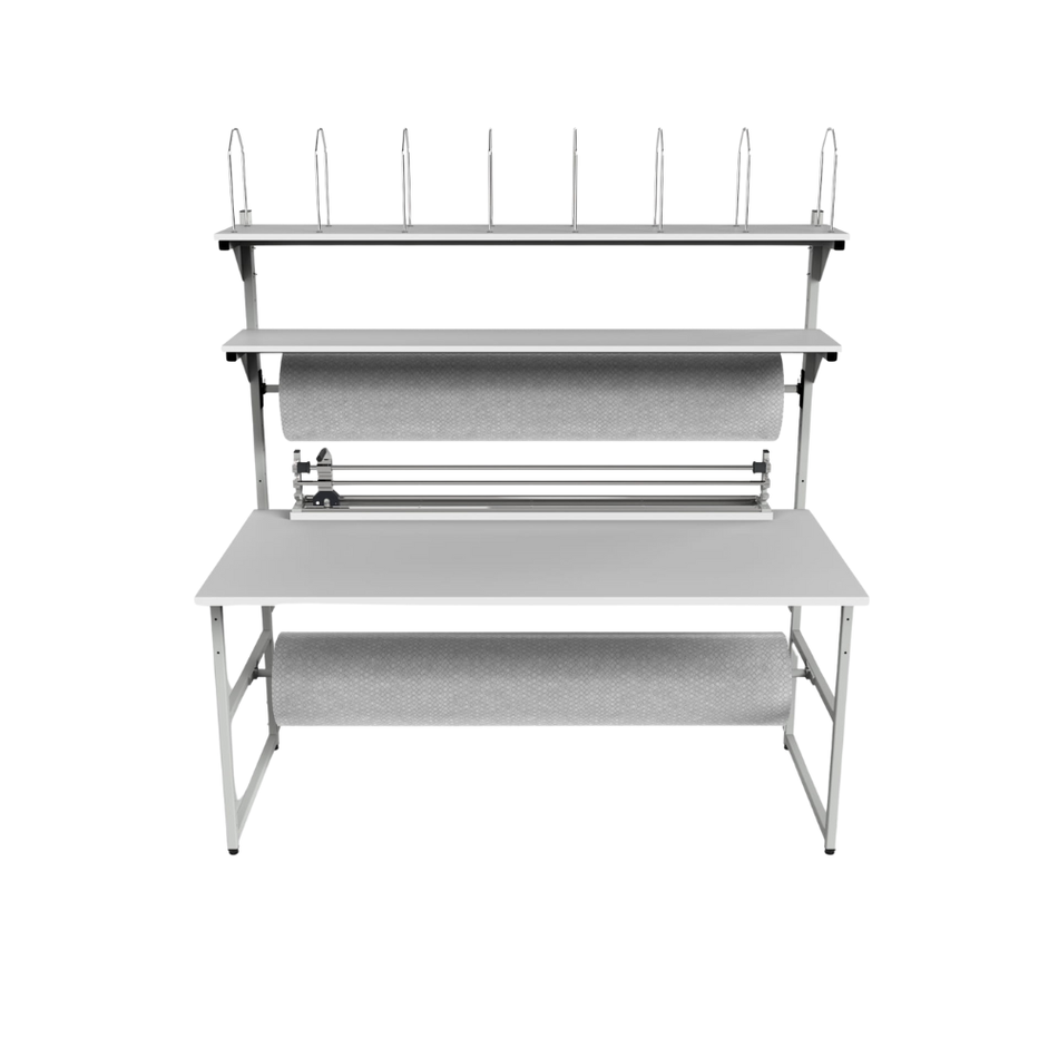 Packaging Workstation with Rollers & Cutter – Adjustable Workshop Packing Bench