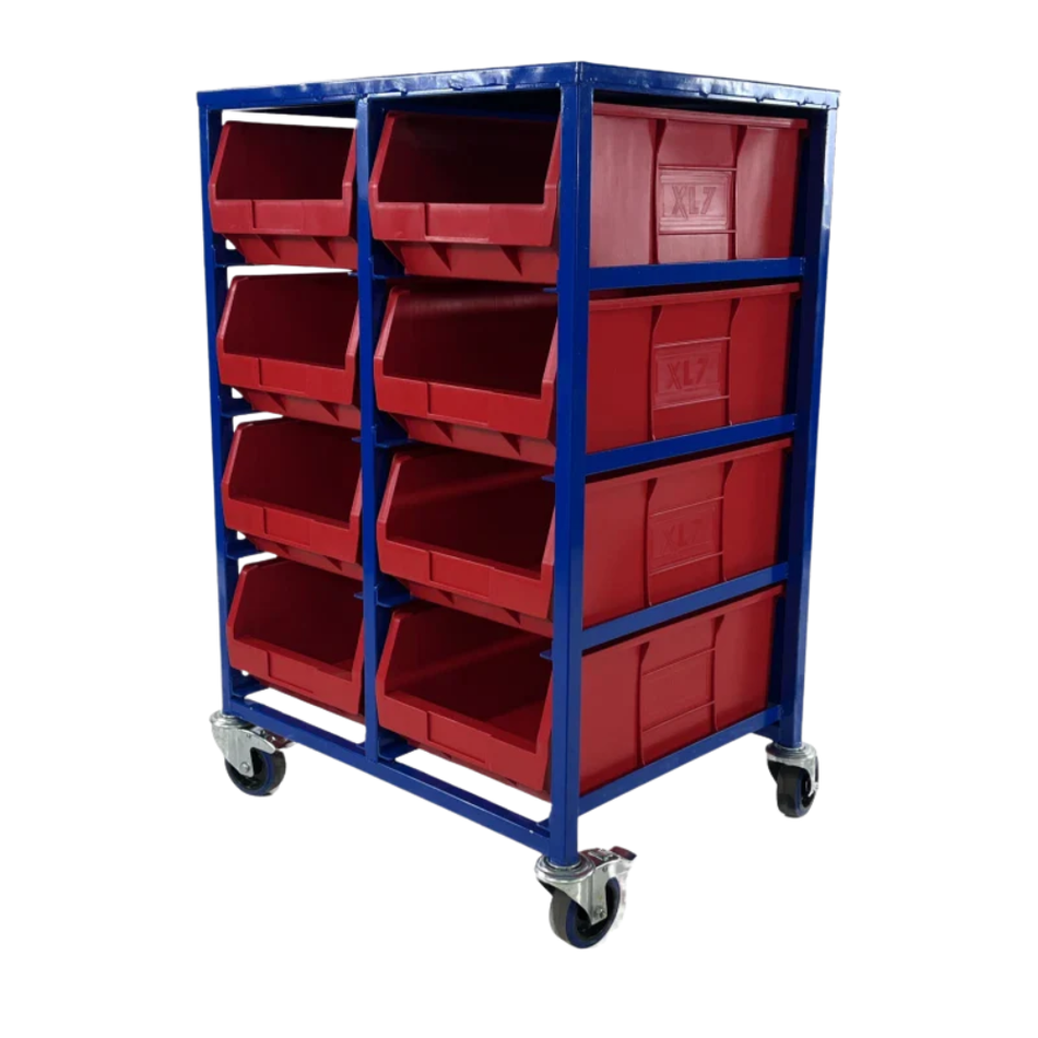Storage Bin Trolley Double Stack – High Load Workshop Trolley