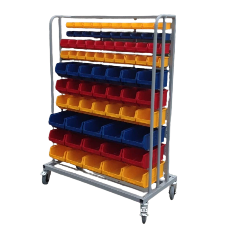 Storage Bin Trolley for Small Parts – Industrial Workshop Trolley