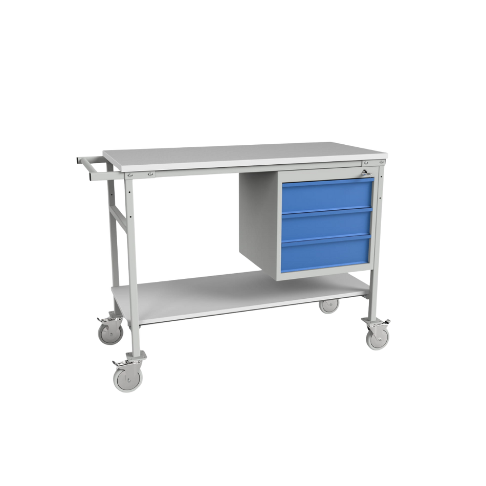 Workshop Trolley with Three Drawers – Heavy Duty Mobile Storage